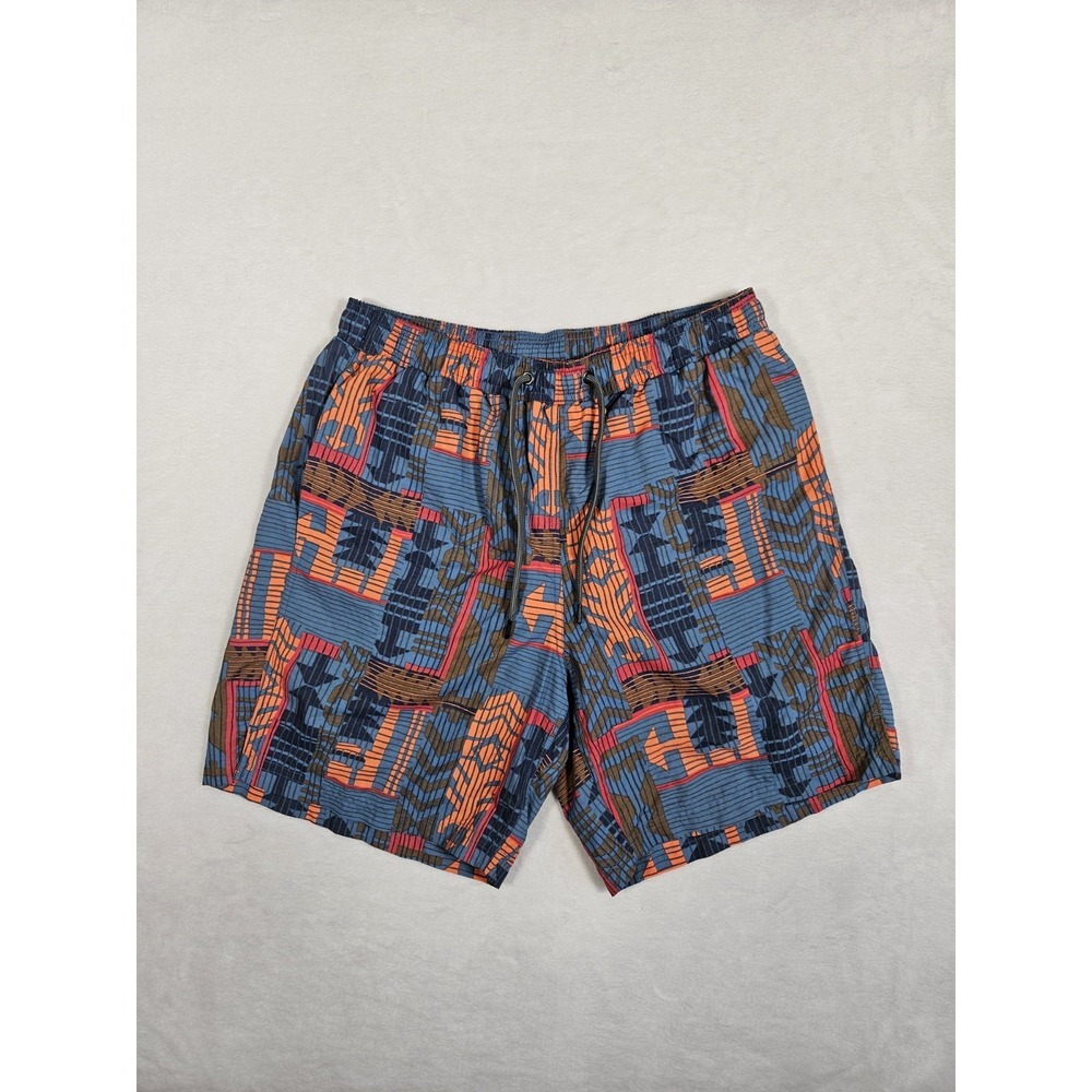 SAXX Cannonball 2N1 Swim Shorts Mens Medium Aztec Print Print Ball Park Pouch